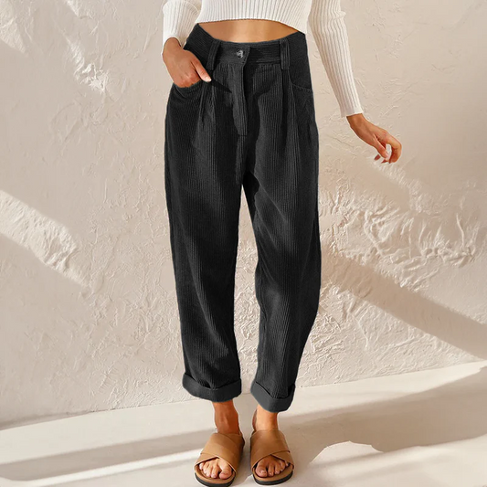 De caprio - Pantaloni casual in velluto a coste
