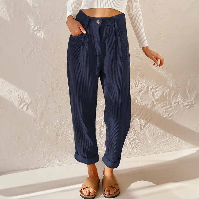 De caprio - Pantaloni casual in velluto a coste