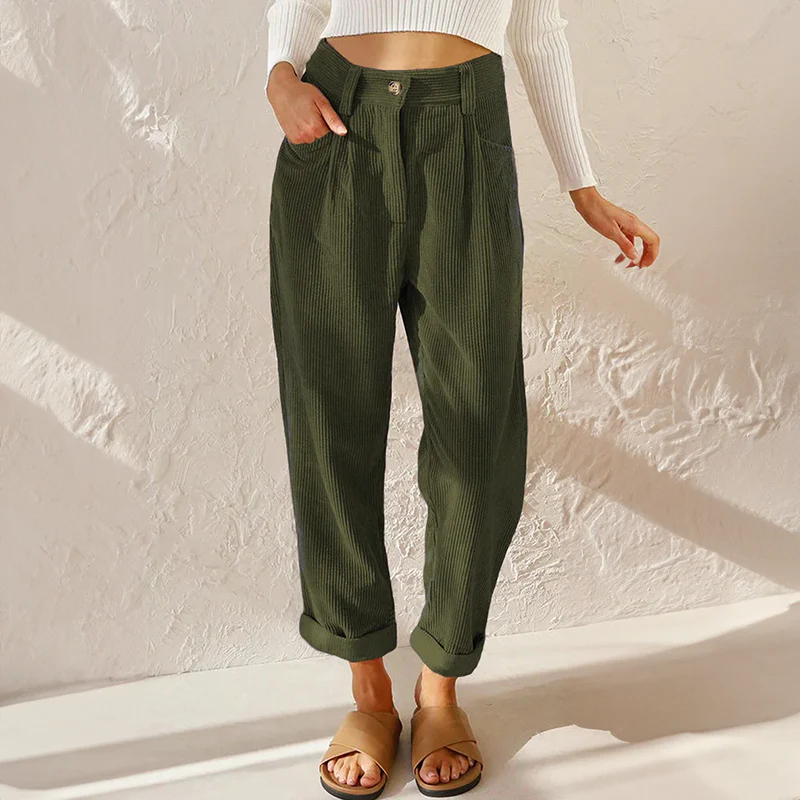 De caprio - Pantaloni casual in velluto a coste