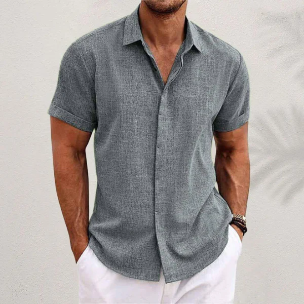 De Caprio - Camicia estiva in lino da uomo