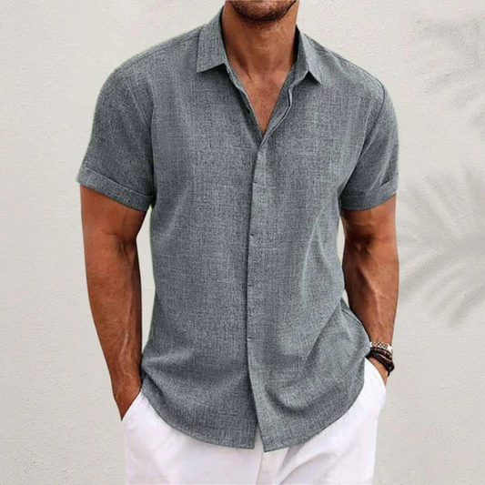 De Caprio - Camicia estiva in lino da uomo