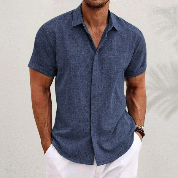 De Caprio - Camicia estiva in lino da uomo