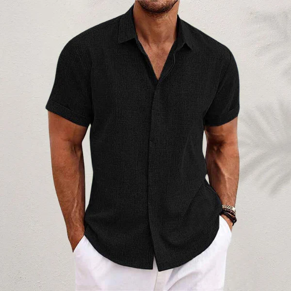 De Caprio - Camicia estiva in lino da uomo