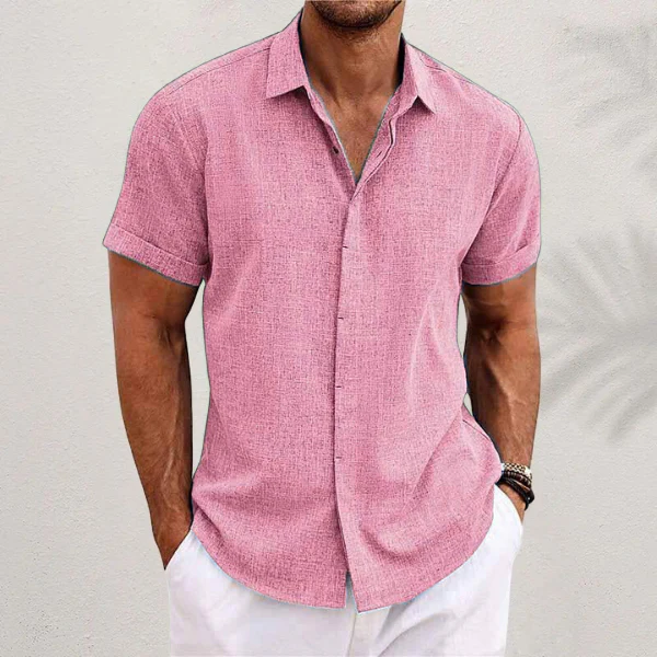 De Caprio - Camicia estiva in lino da uomo