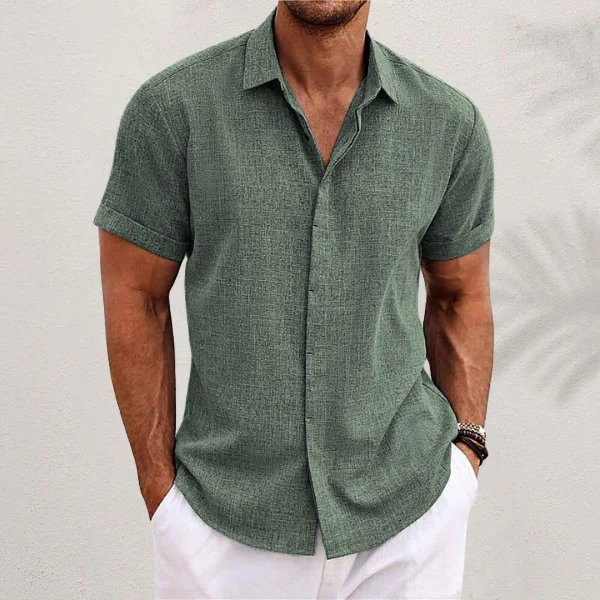 De Caprio - Camicia estiva in lino da uomo