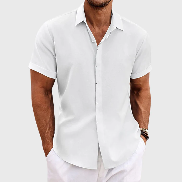 De Caprio - Camicia estiva in lino da uomo