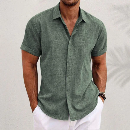 De Caprio - Camicia estiva in lino da uomo