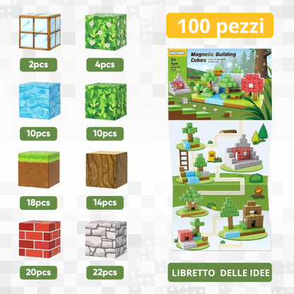 "Set Mondo Cubico" Blocchi Magnetici per l'Apprendimento.
